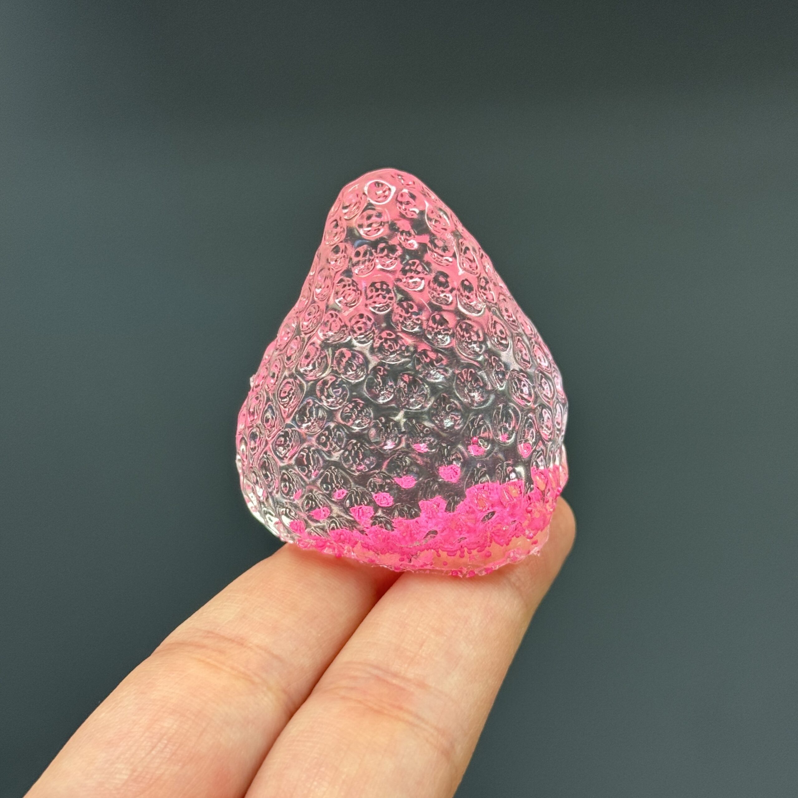 handmade squishy toy – clear strawberry