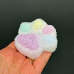 Flocked Pastel Cat Paw - Super Soft