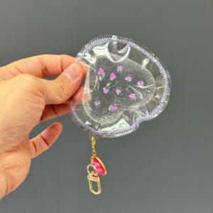 Super Clear Heart Taba Squishy – Red Grape Edition