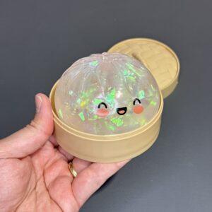 Sparkly dumpling squishy fidget toy for stress relief